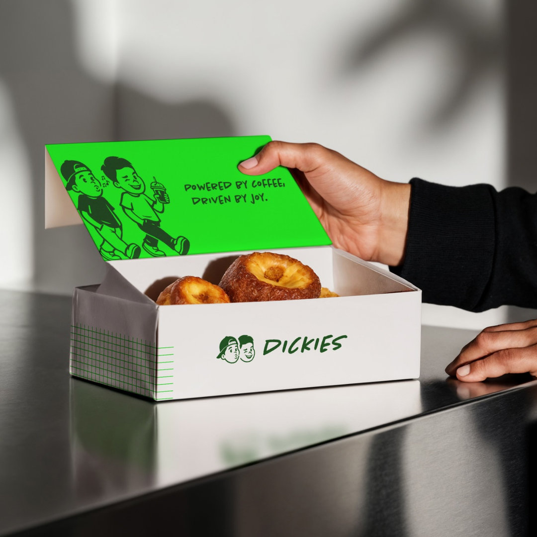 Dickies Microbakery packaging with a green illustrated lid