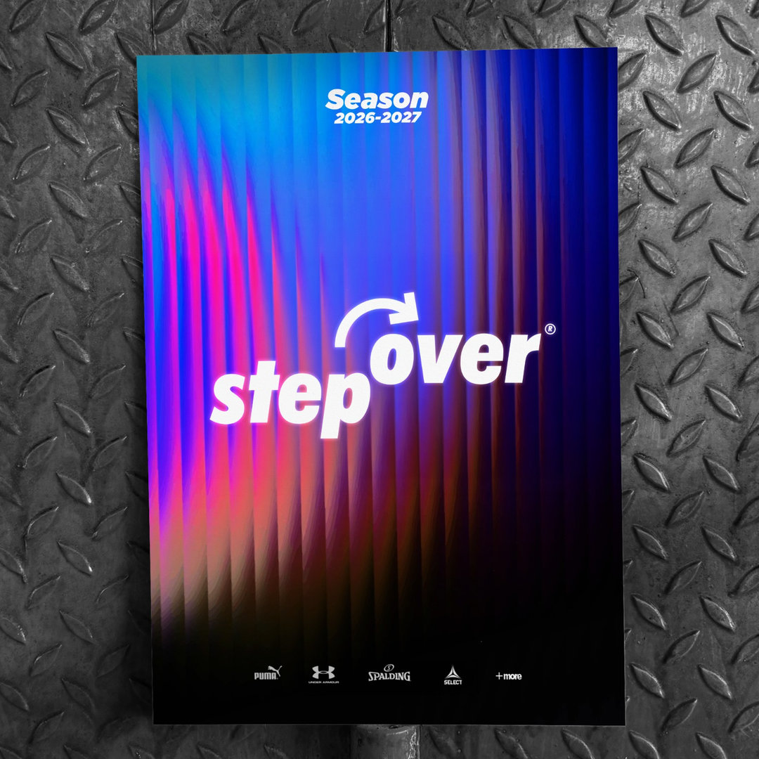 Stepover season 2026–2027 poster on a metal wall